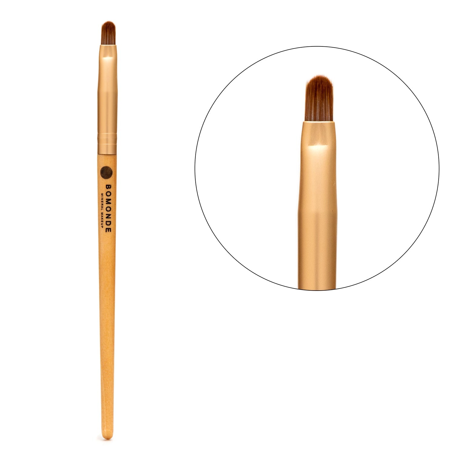 Vegan Small Flat Eyeshadow Brush | Precision Mineral Makeup Application in Eco Hessian Bag