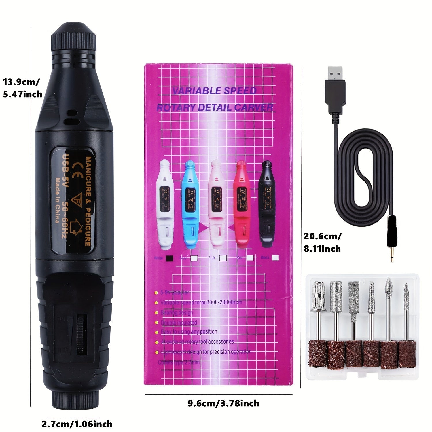 NNETM Electric Nail Drill Kit for Acrylic & Gel Removal