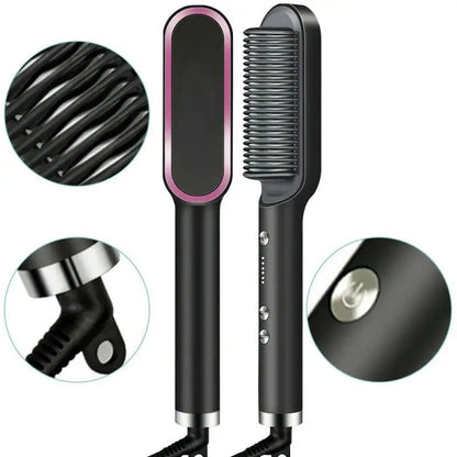Professional Hair Straightening Brush – SilkyPro™ for Smooth, Shiny, and Healthy Hair Without Chemicals