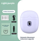 NNEDSZ Purple Automatic Electric Nail Trimmer with LED Light, Rechargeable Nail Clipper and File for Adults & Kids, Portable Nail Care Device
