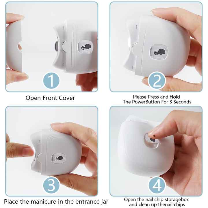 NNEDSZ Purple Automatic Electric Nail Trimmer with LED Light, Rechargeable Nail Clipper and File for Adults & Kids, Portable Nail Care Device